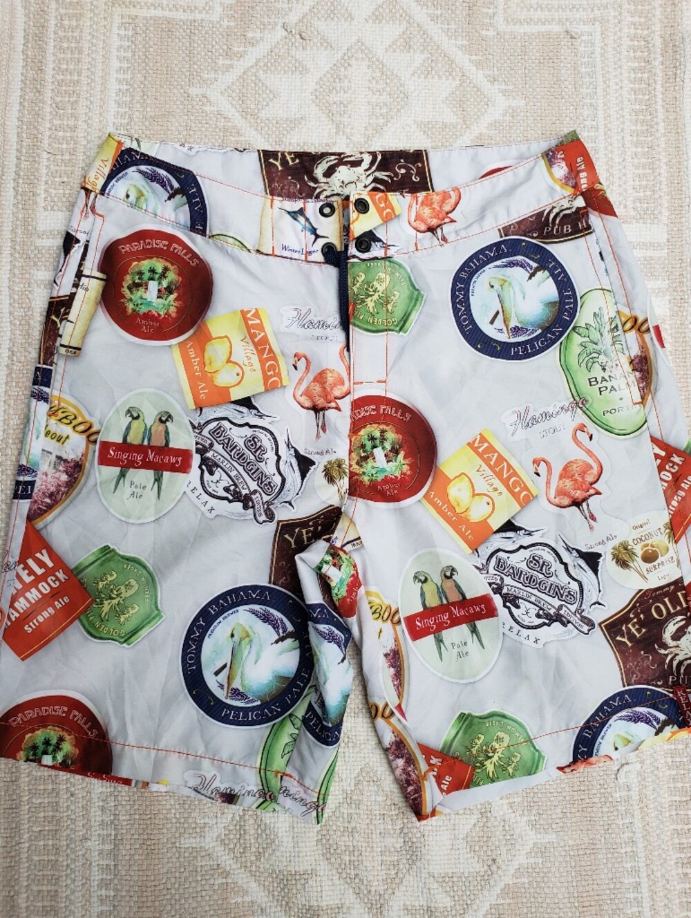 Tommy Bahama Relax Beer Label Printed Swim Trunks